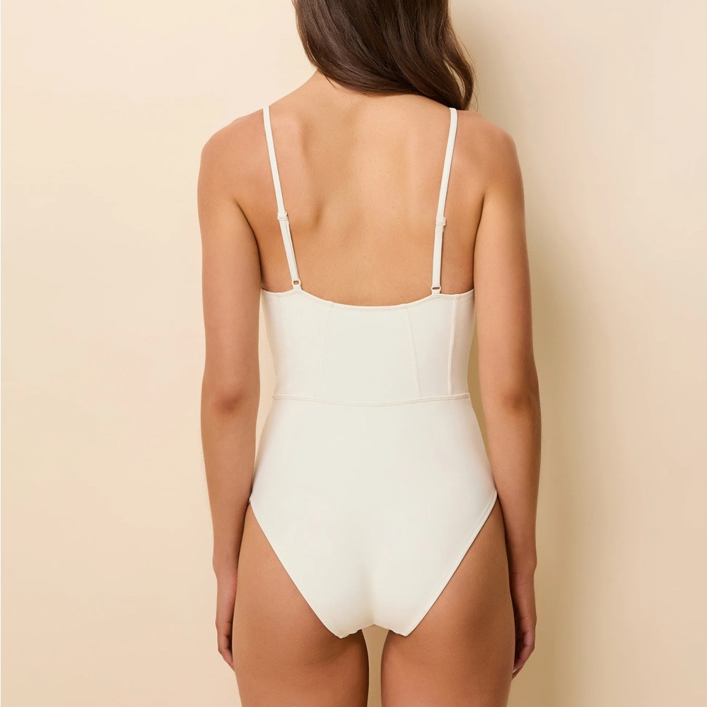 SOLID & STRIPED Cream One Piece Swimsuit - Picture 2 of 13